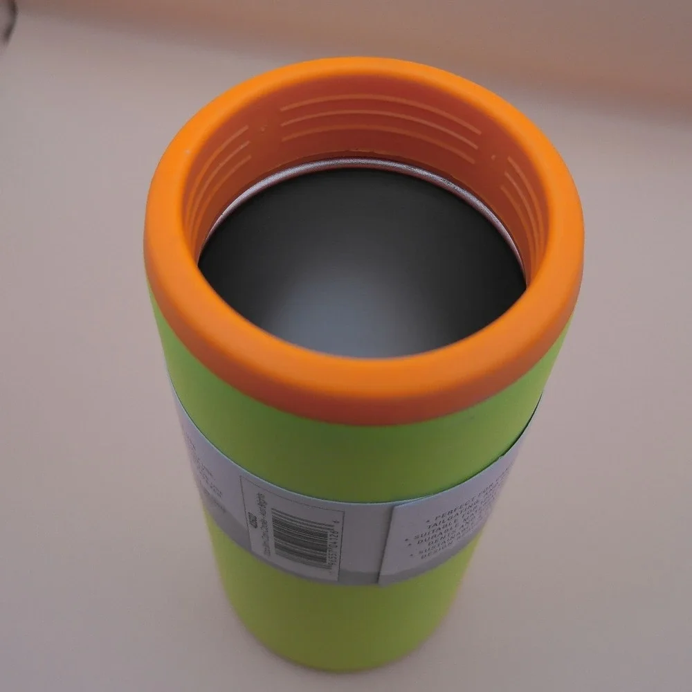 HydraGear 12 oz Stainless Steel Slim Can Cooler Coolie Neon Lime Orange NWT NEW